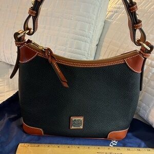New Dooney & Bourke Black and Tan Leather Handbag